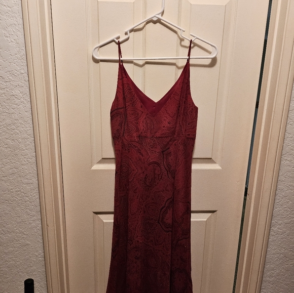 Ann Taylor Paisley Design tea length holiday 🎄polyester dress - Picture 2 of 5